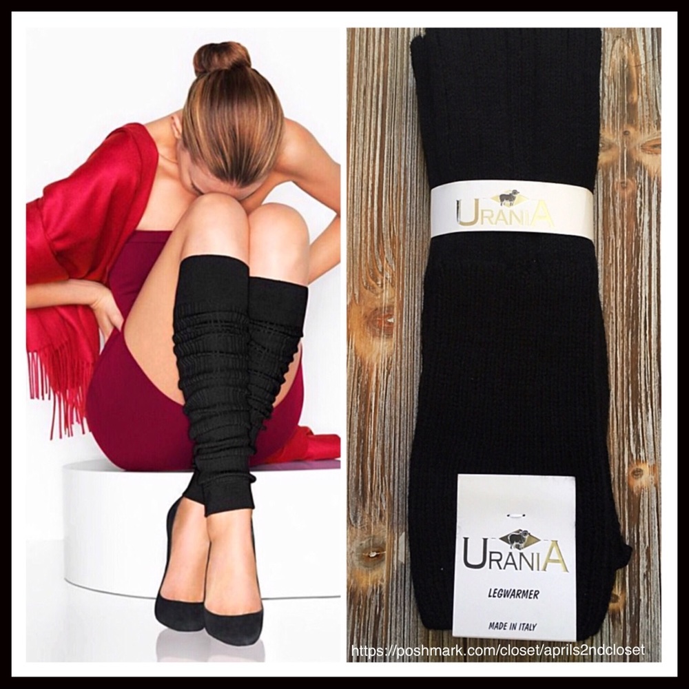 LUXE BLACK LEG WARMERS TALL KNIT BOOT COVERS - Picture 5 of 8